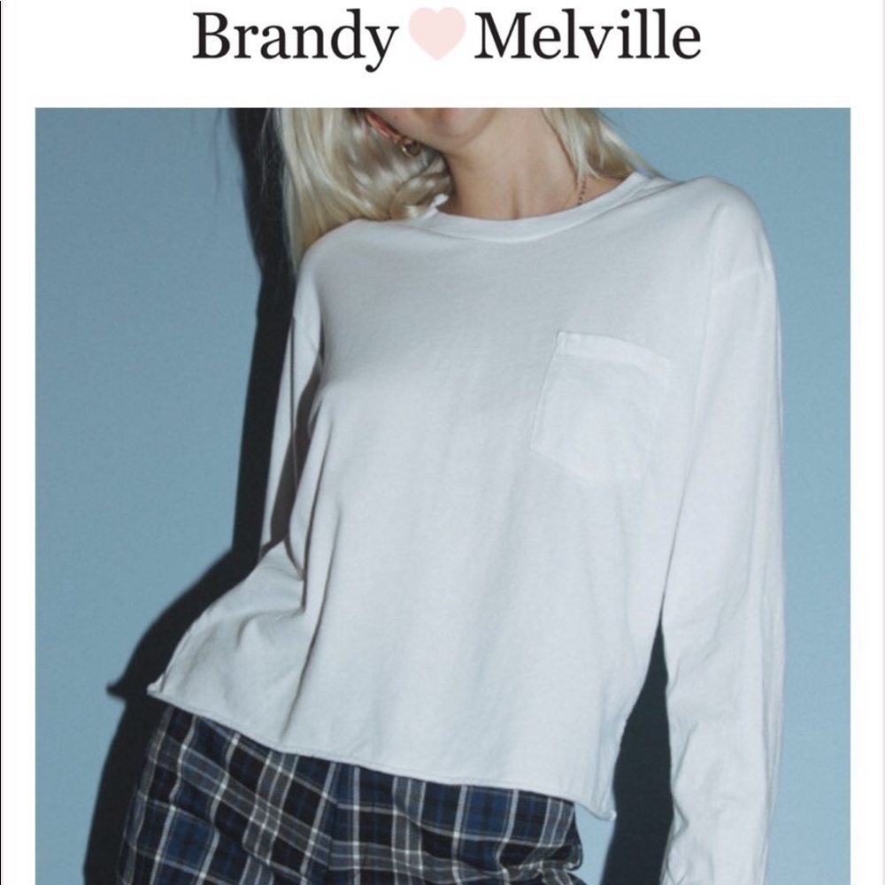 Brandy Melville white long sleeve T-shirt